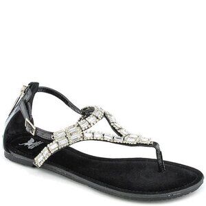 NEW Blossom‎ Rhinestone Flat Sandals Thong Women's Bridal Formal Flip Flop 8.5